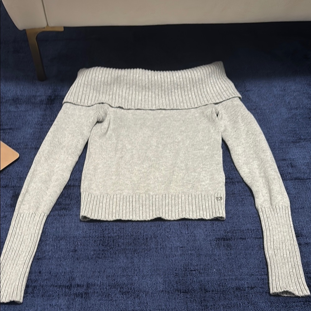 Women's Off-Shoulder Gray Sweater